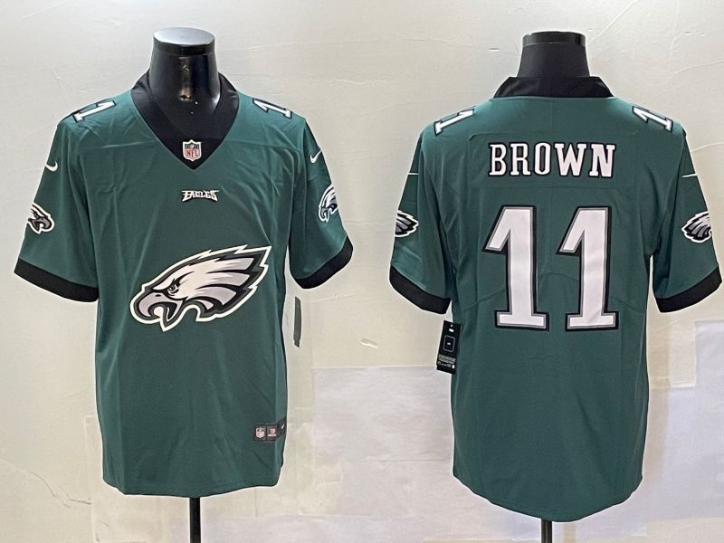 Men Philadelphia Eagles #11 Brown Green 2024 Nike Limited NFL Jersey style 0108->miami dolphins->NFL Jersey